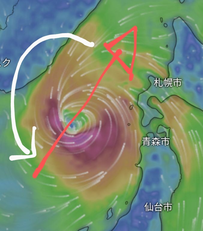 津軽海峡沖　2023年台風7号