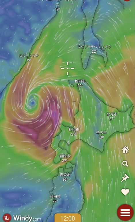 台風7号と北海道