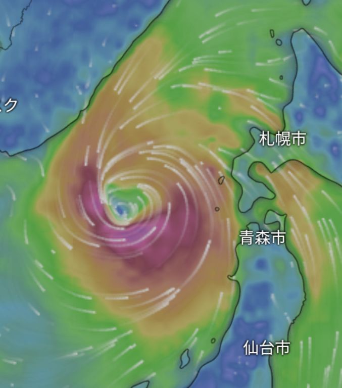 津軽海峡沖　2023年台風7号