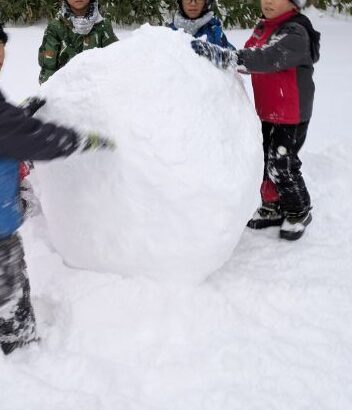 雪と子供達