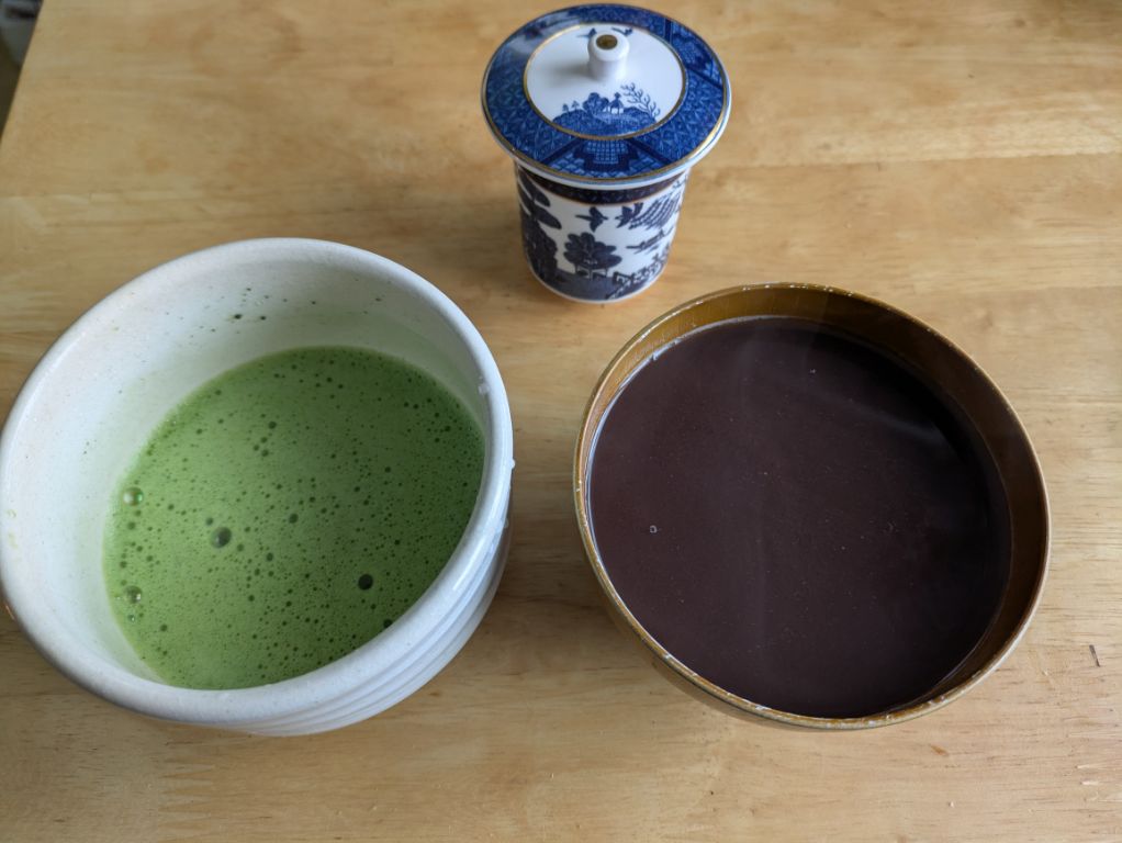抹茶とお汁粉と緑茶